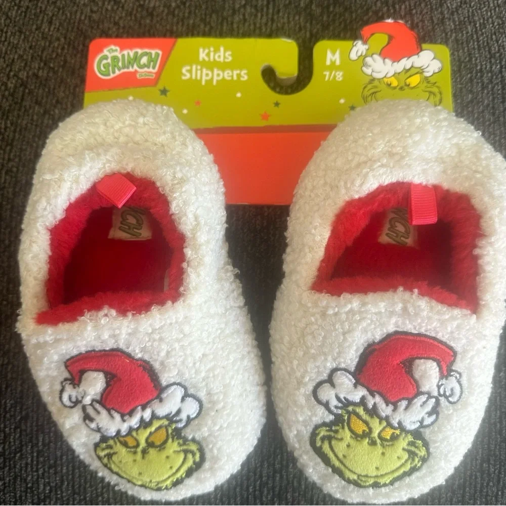 Dr. Seuss The Grinch Kids Slippers size medium 7/8